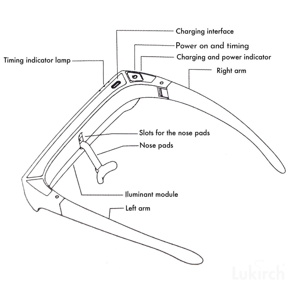 Lukirch 670nm eyewear designed to fit over prescription glasses comfortably.