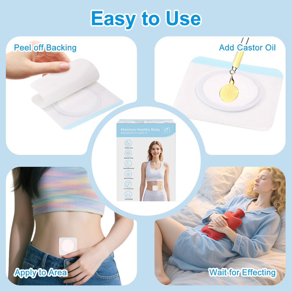 LukToMao castor oil pack patch featuring breathable fabric for comfortable wear