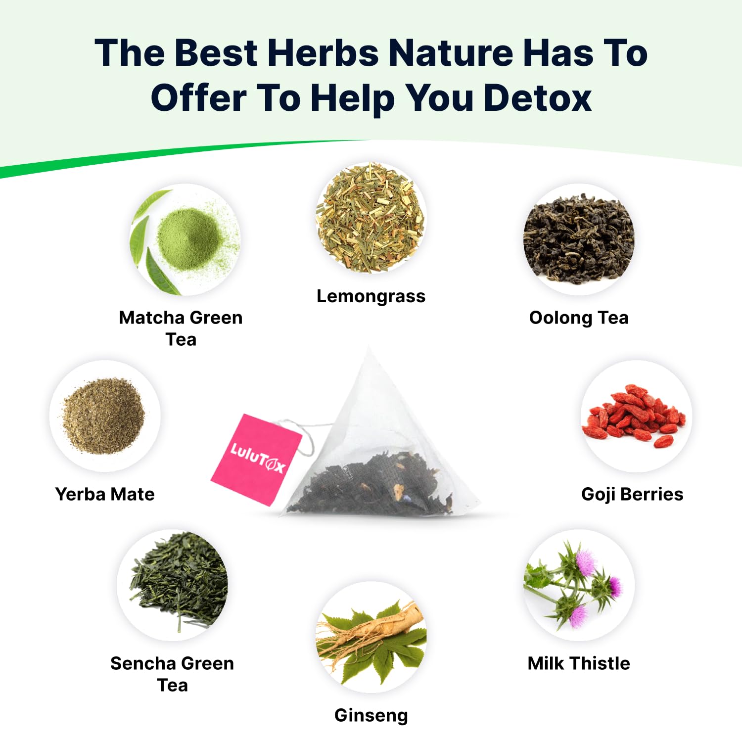 LULUTOX Detox Tea roots with ginger and ginseng for energizing notes