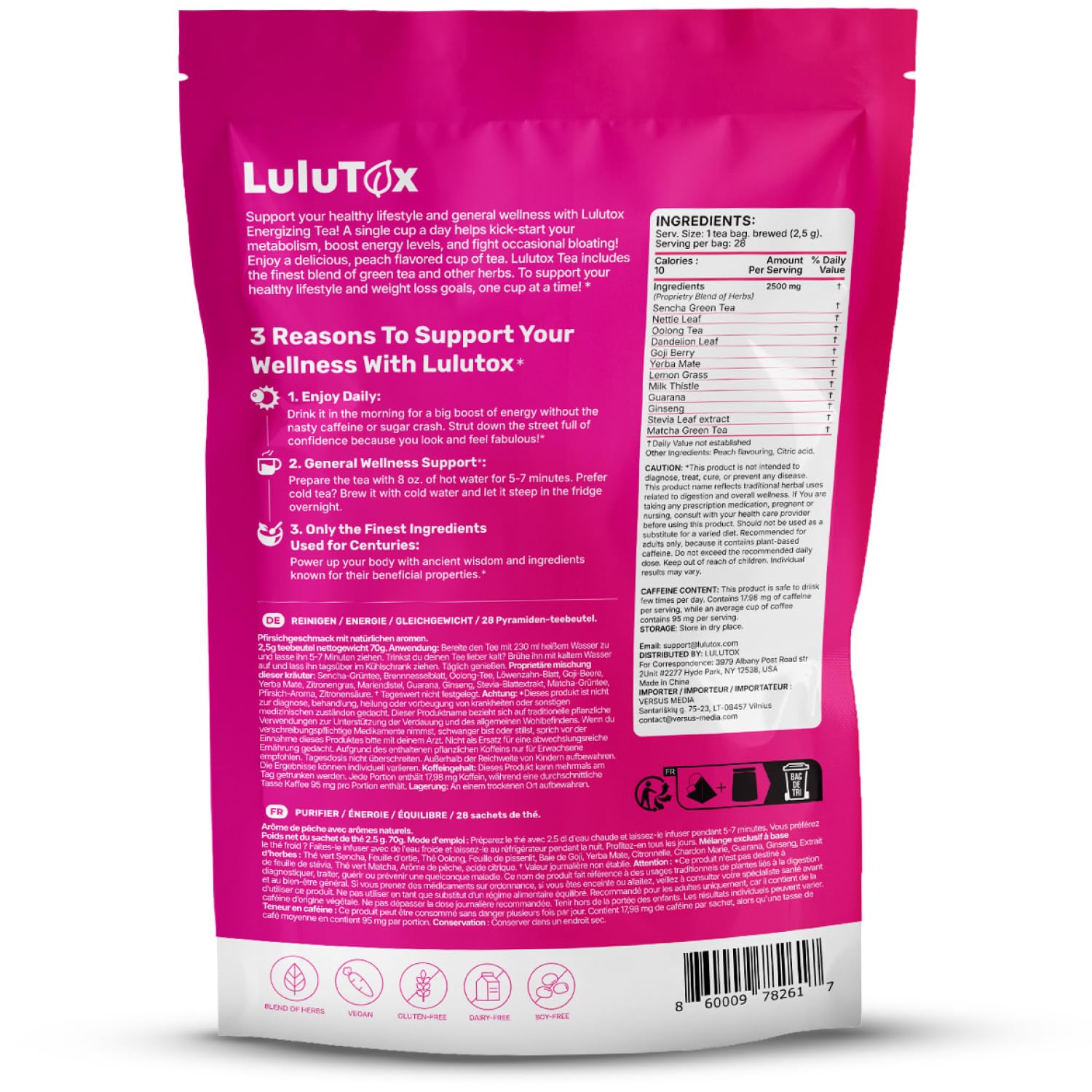 LULUTOX peach flavor tea steeping cup with inviting aroma