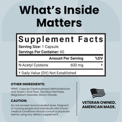 Luma NAC 600mg packaging highlighting USA-made, GMP-certified quality.
