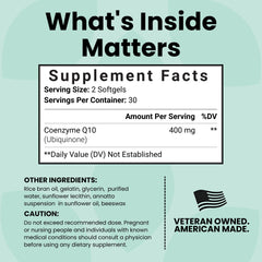 Luma Nutrition CoQ10 label emphasizes non-GMO and gluten-free features.