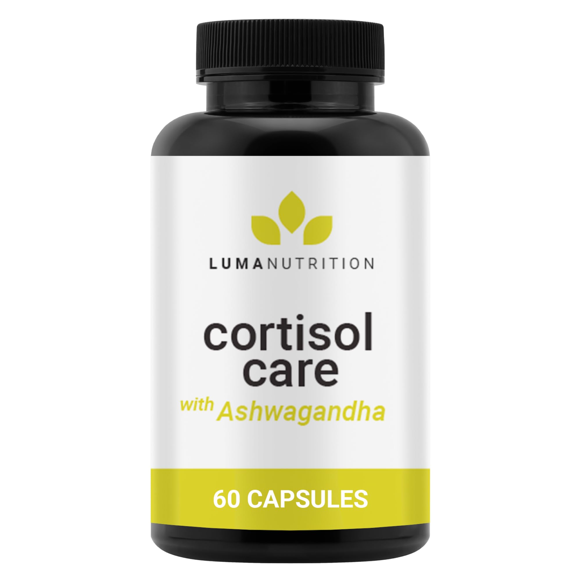 Luma Nutrition Cortisol Reducer bottle with capsules suggesting calm focus