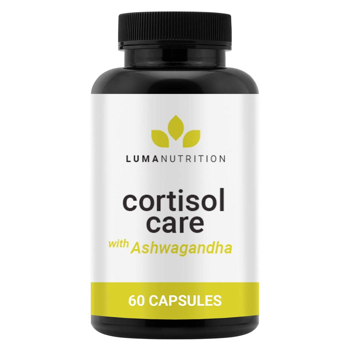 Luma Nutrition Cortisol Reducer bottle with capsules suggesting calm focus