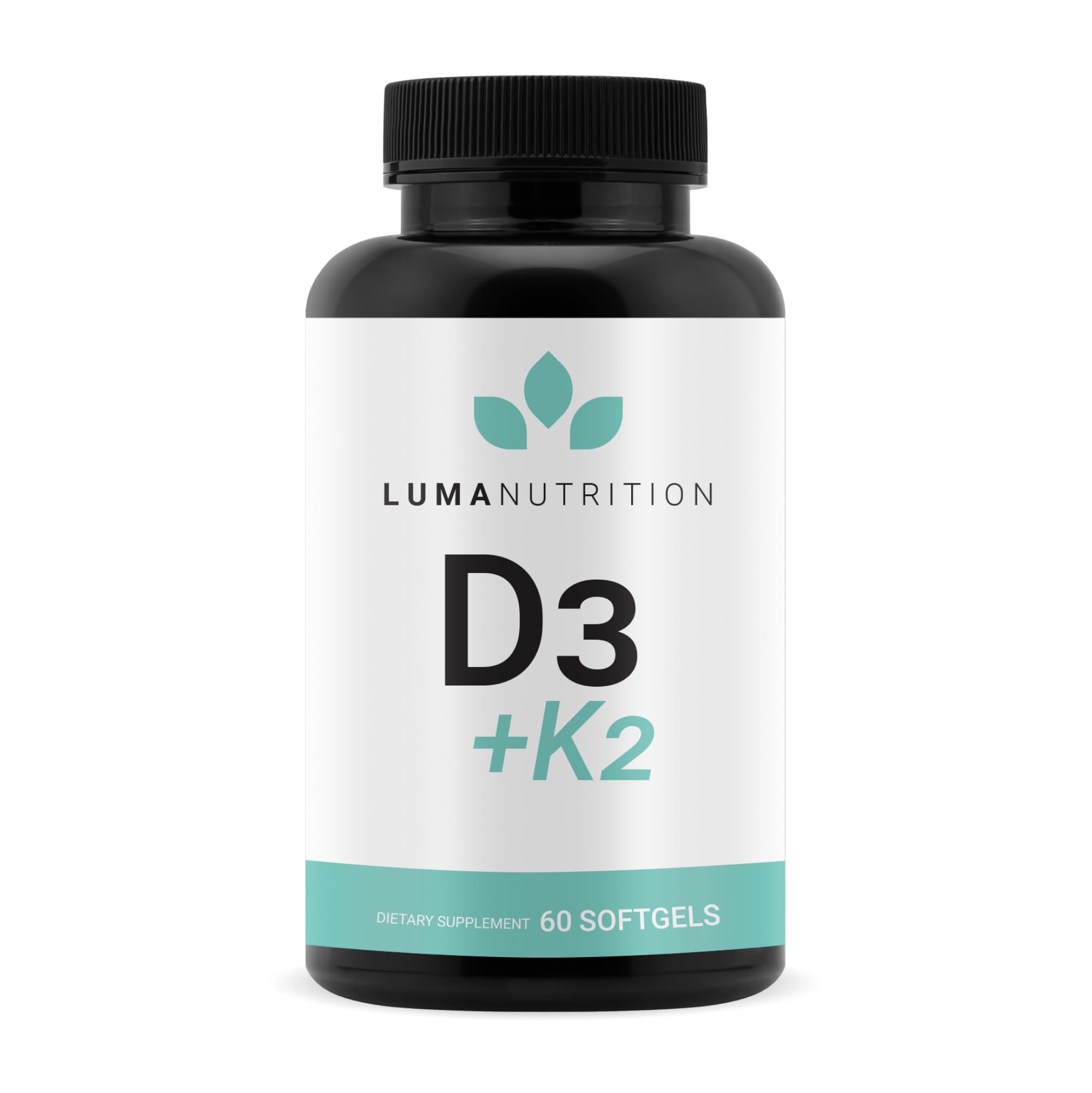 Luma Nutrition D3 + K2 bottle front with high-strength vitamin blend for bone support