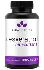 Luma Nutrition high-purity resveratrol bottle pour showcasing product routine