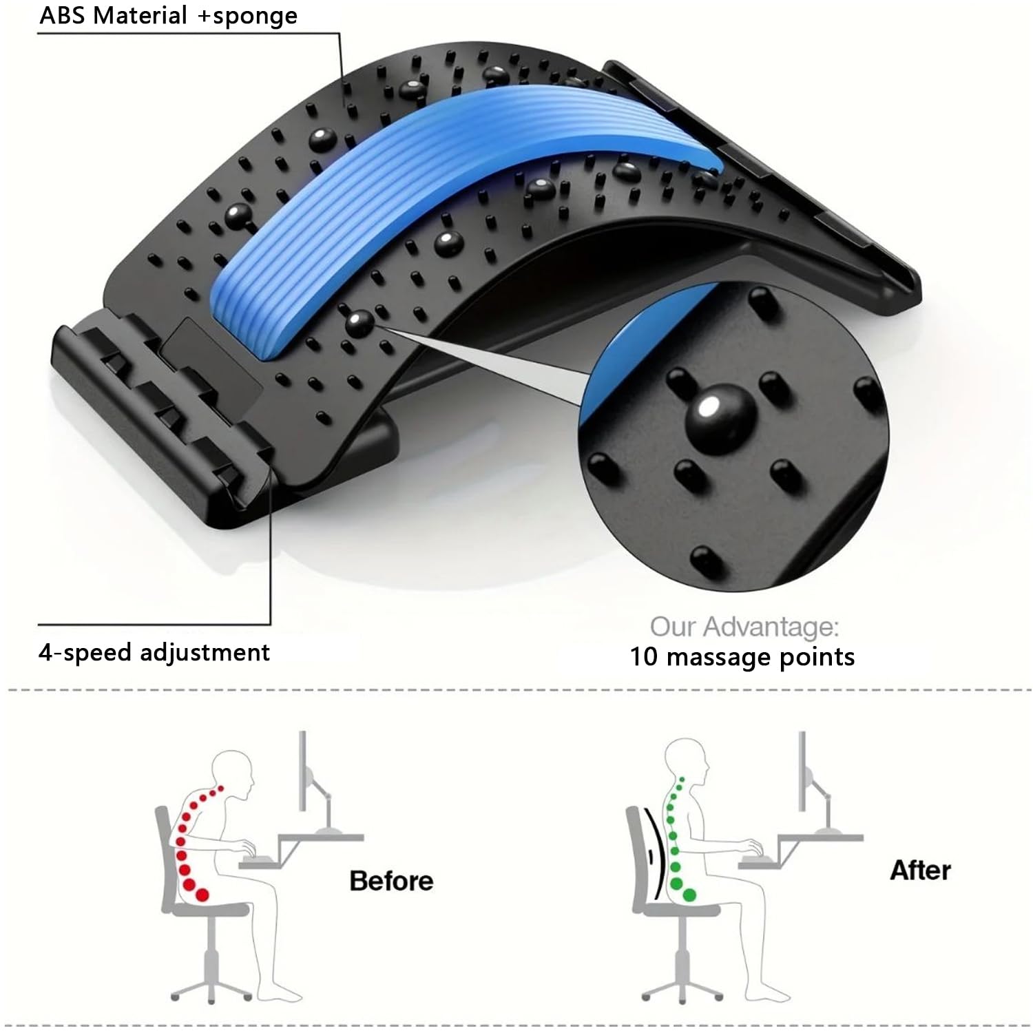 Lumbar Support Board compact 13.77-inch length for easy transport