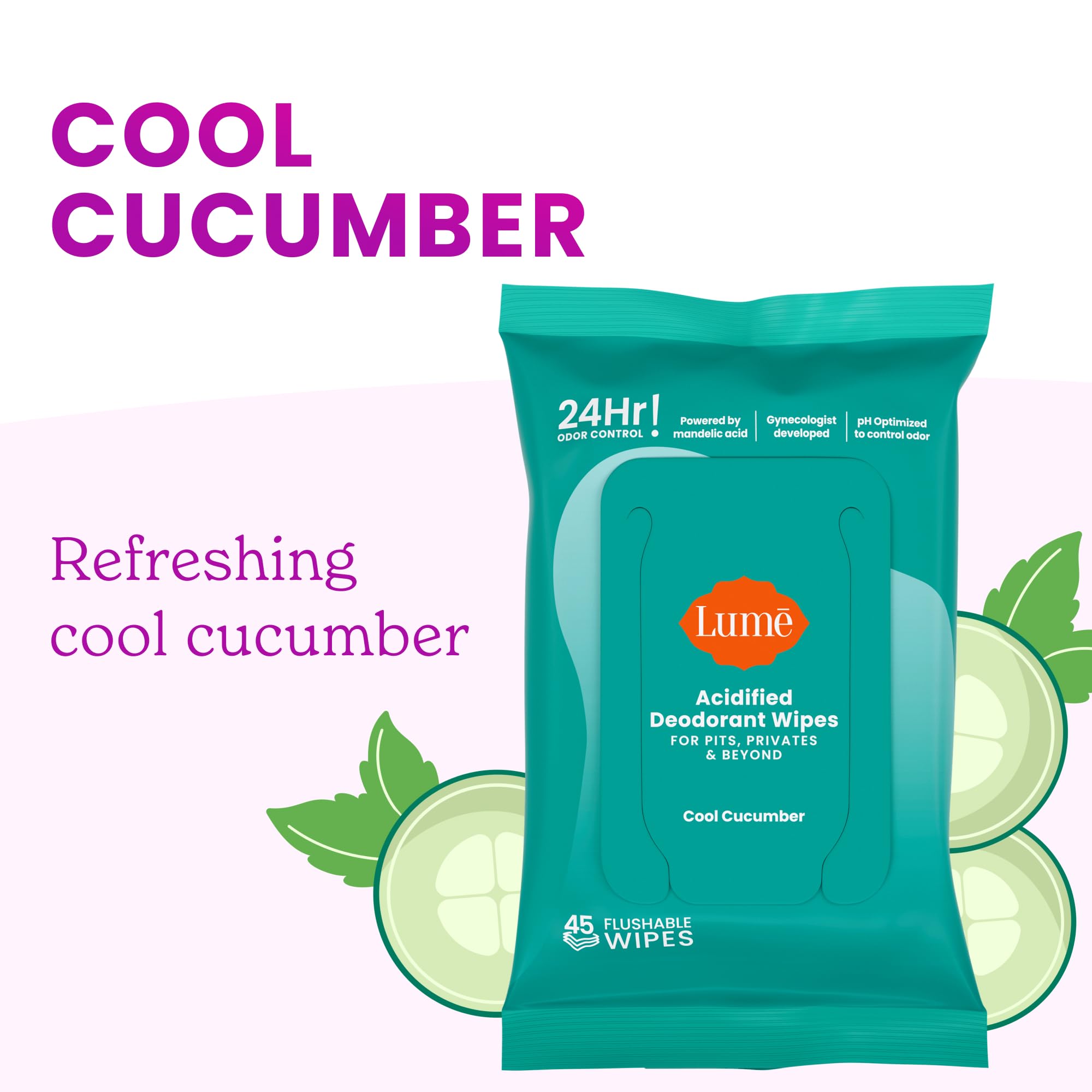 Lume undercarriage wipe provides confident freshness across intimate areas.