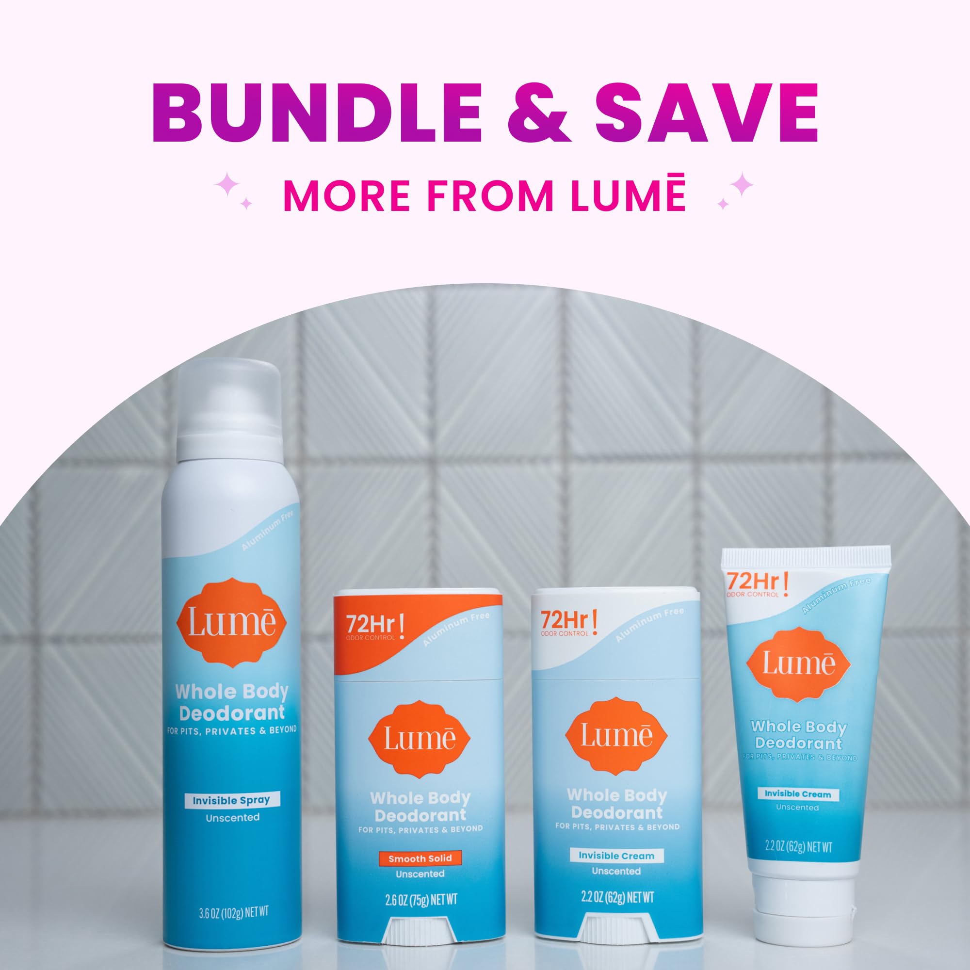 Lume 3.6 ounce bottle size demonstrates convenient on the go use