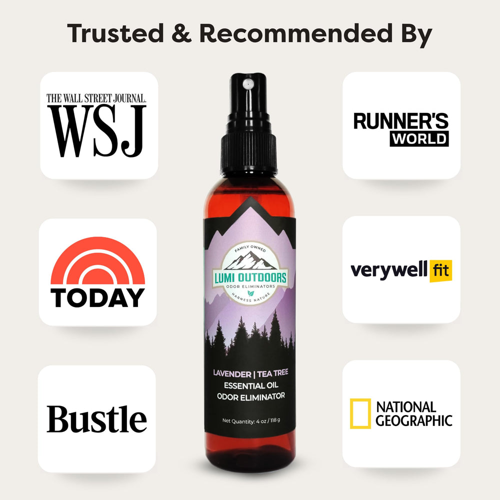 Lumi Outdoors bottle shows concentrated formula and 700+ sprays.