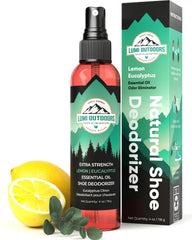 Lumi Outdoors natural shoe deodorizer spray bottle delivering fresh scent for daily wear