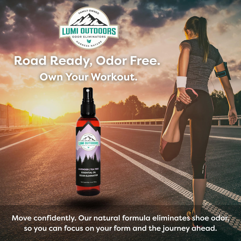 Spray on gym shoes and gym bag for effective odor control.