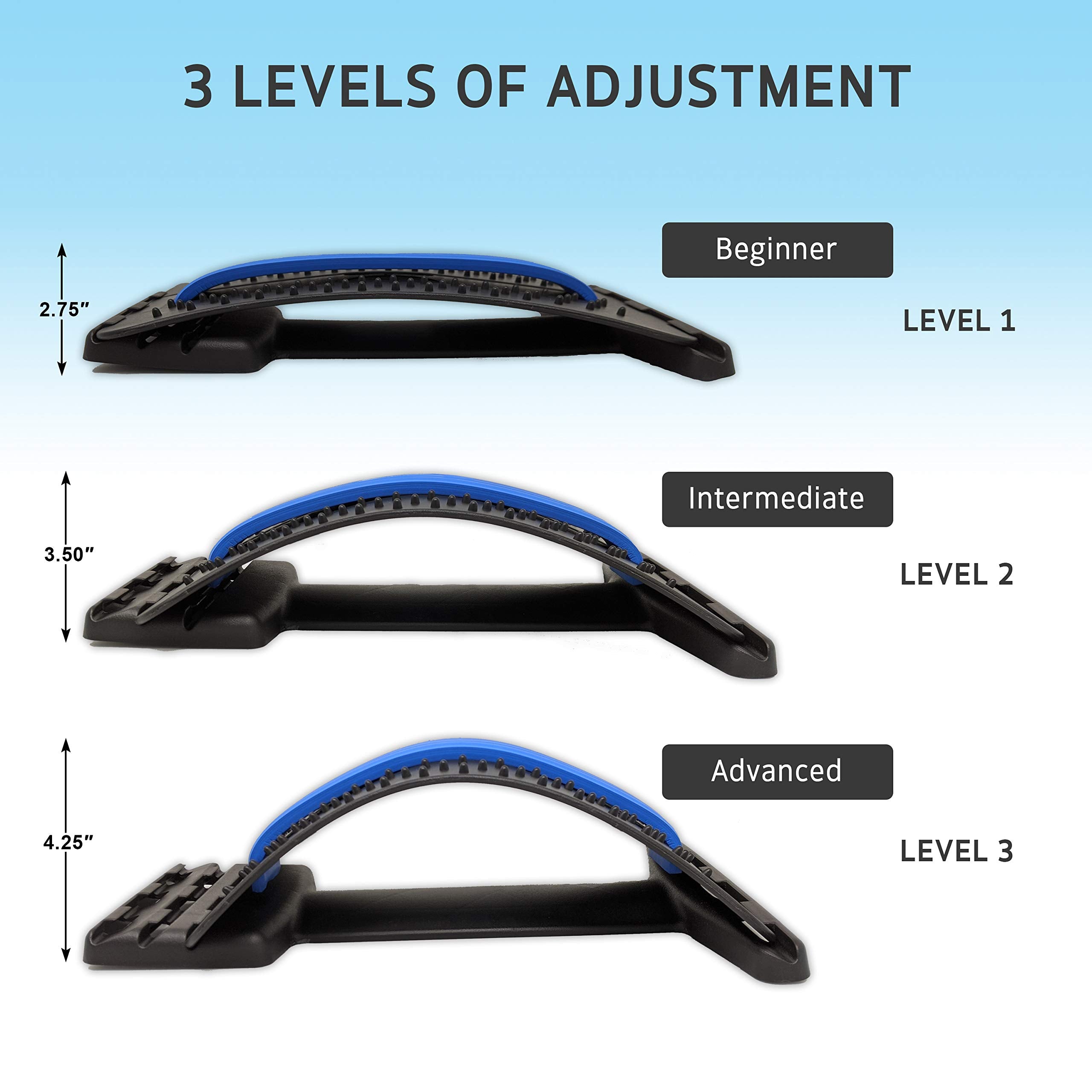 Lumia Wellness back stretcher soft EVA foam pad protecting the spine during decompression.