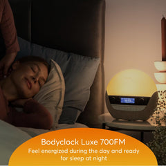 Lumie Bodyclock Luxe 700FM Bluetooth speakers deliver clear wake sounds