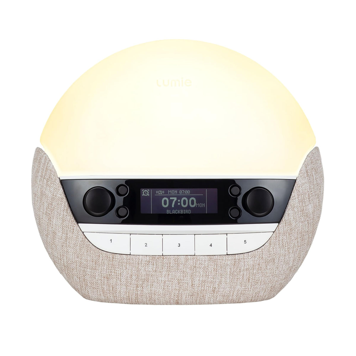 Lumie Bodyclock Luxe 700FM sunrise animation wakes you gently with soft light