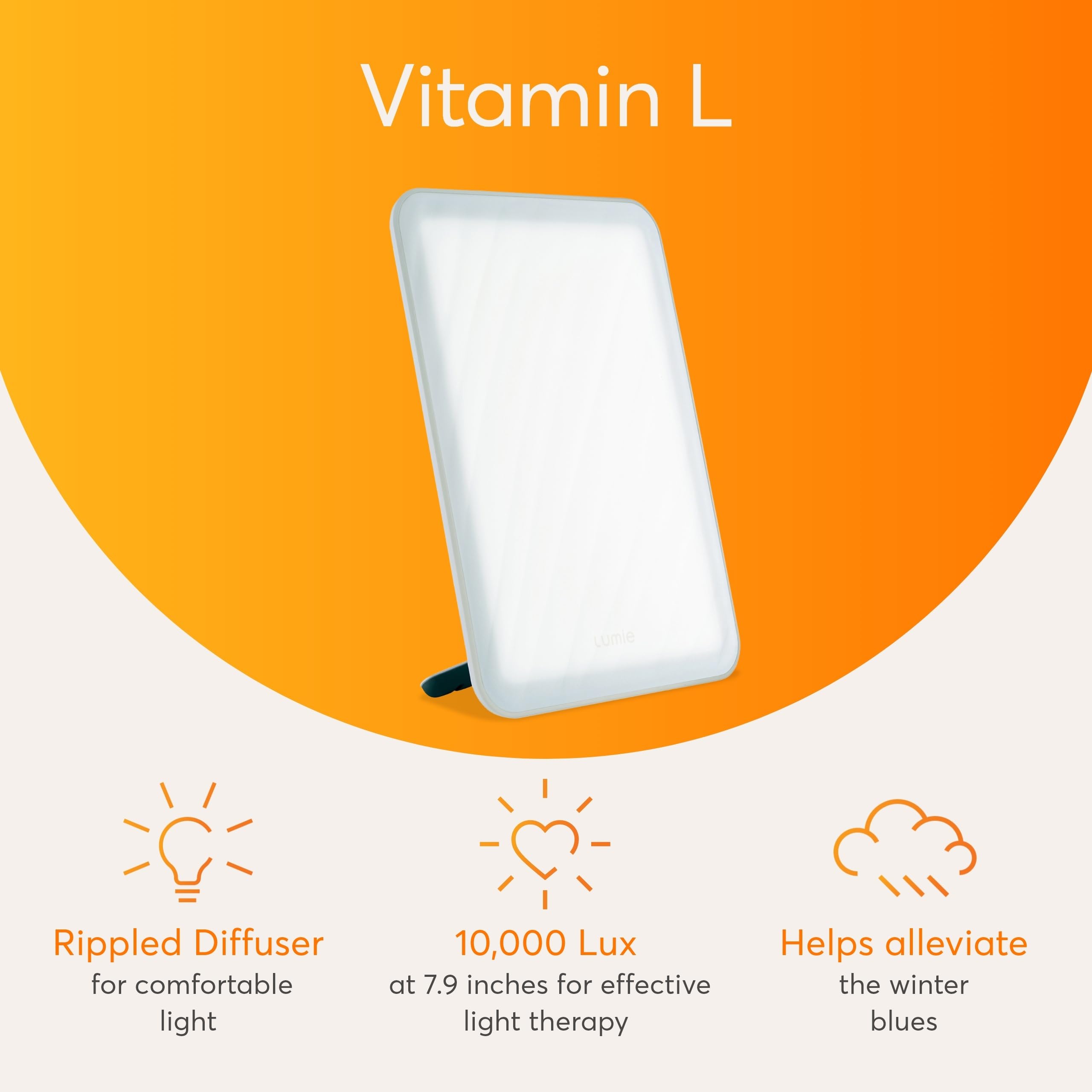 Lumie Vitamin L lamp in slim design for easy use anywhere