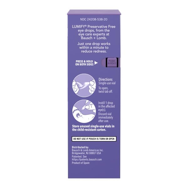 LUMIFY dropper ready for quick, on-the-go redness relief