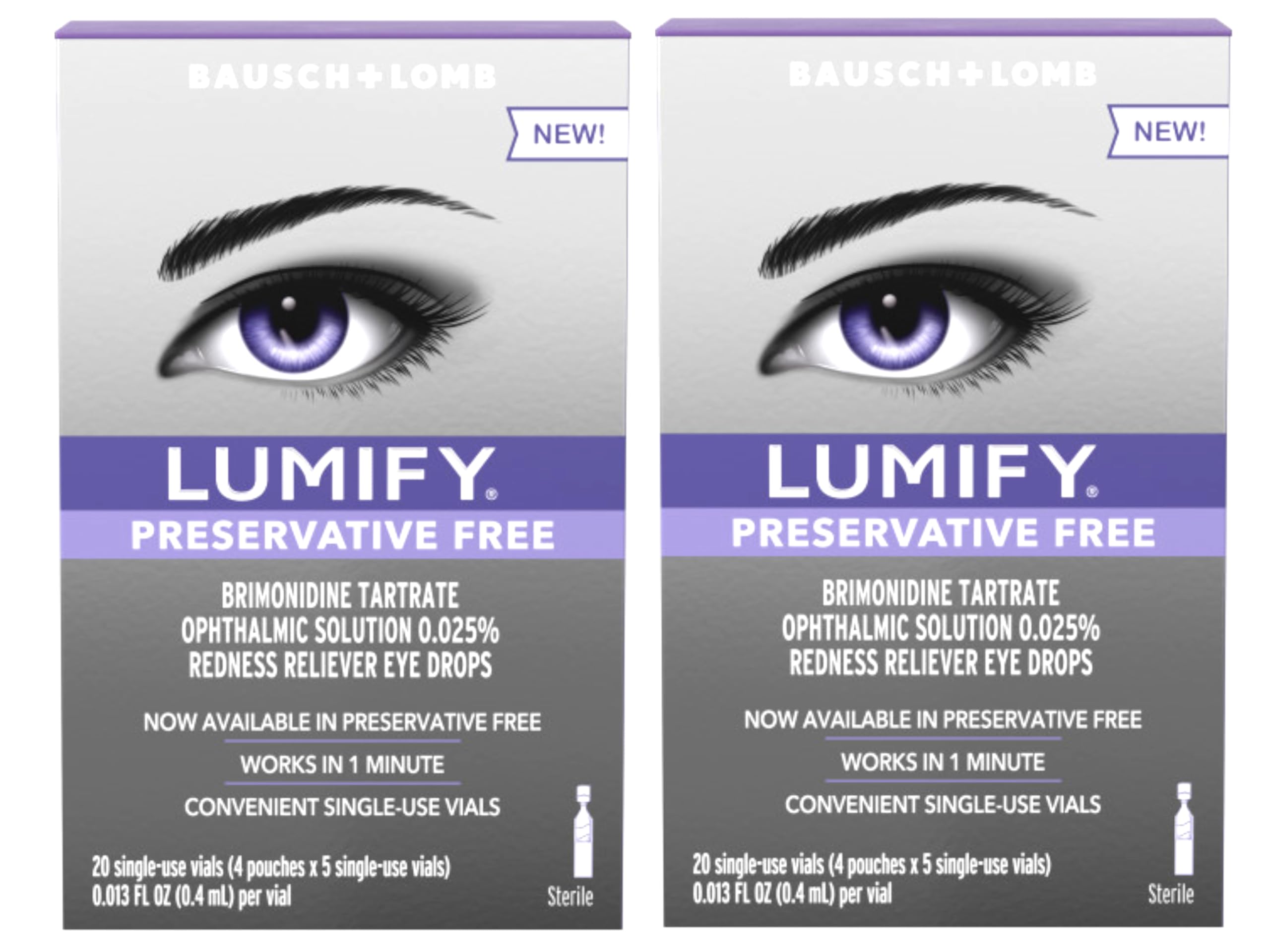 LUMIFY preservative-free eye drops bottle ready for redness relief