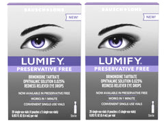 LUMIFY preservative-free eye drops bottle ready for redness relief
