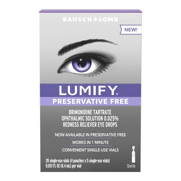 LUMIFY two-pack packaging highlights preservative-free design for sensitive eyes
