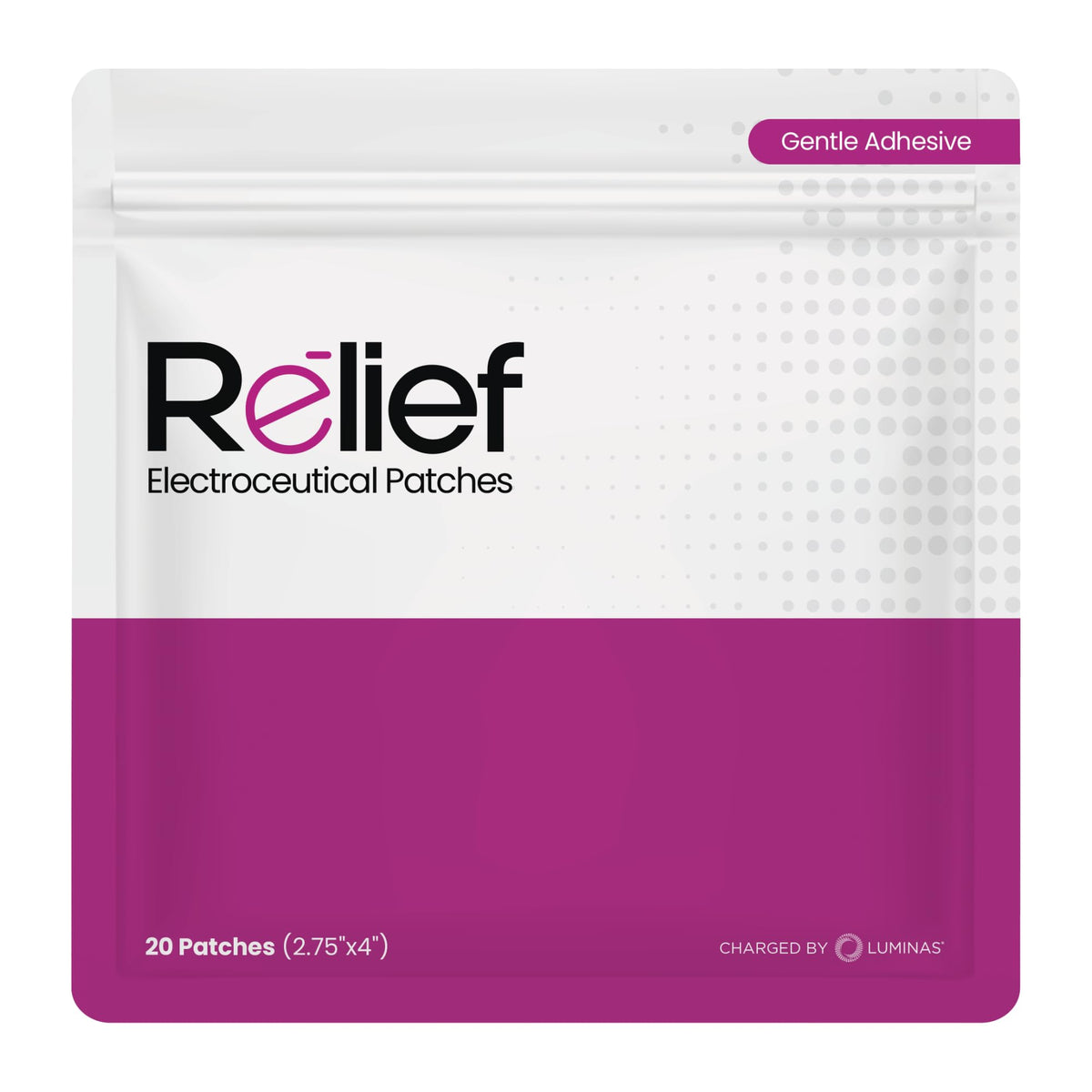 LUMINAS Relief Patch on neck provides gentle adhesion for daily comfort and targeted relief