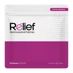 LUMINAS Relief Patch on neck provides gentle adhesion for daily comfort and targeted relief
