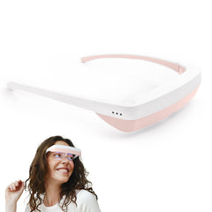Luminette 3 light therapy glasses worn on the nose delivering portable light exposure for daily routines