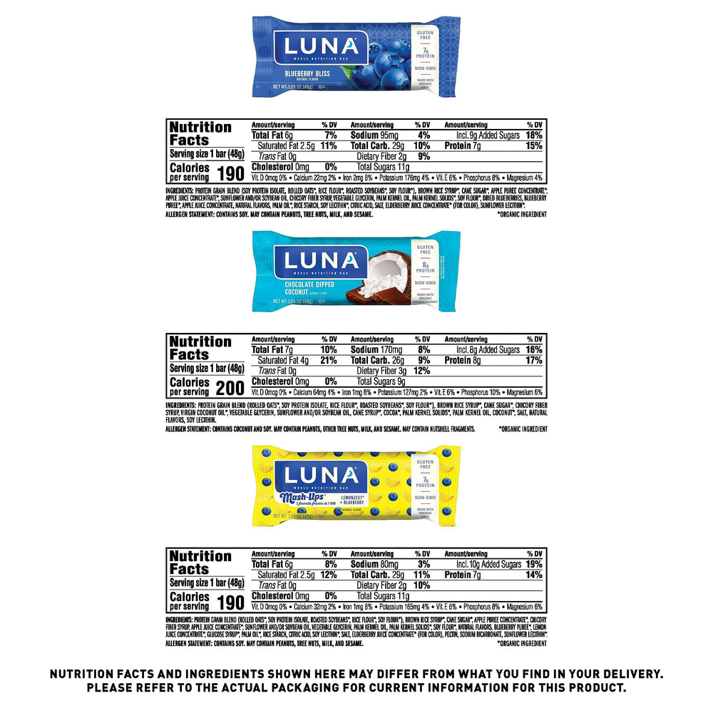 Luna Bar close-up shows light, crispy texture with creamy coating.