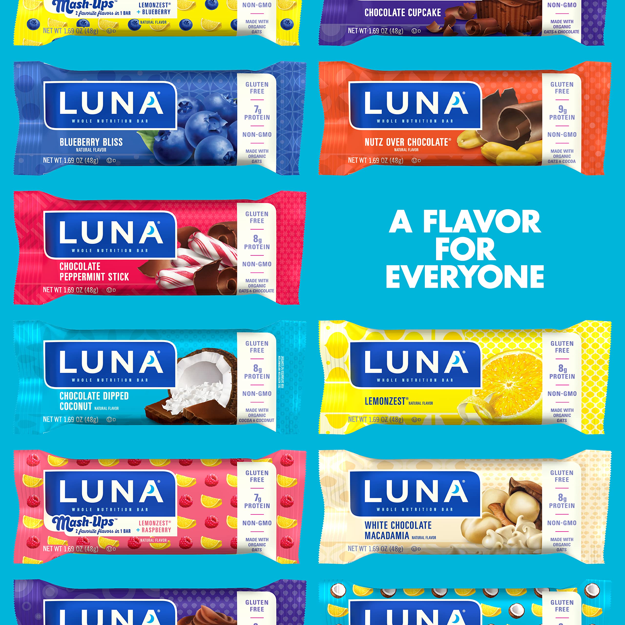 LUNA Bar Chocolate Dipped Coconut on-the-go scene suggests convenient snack anywhere.