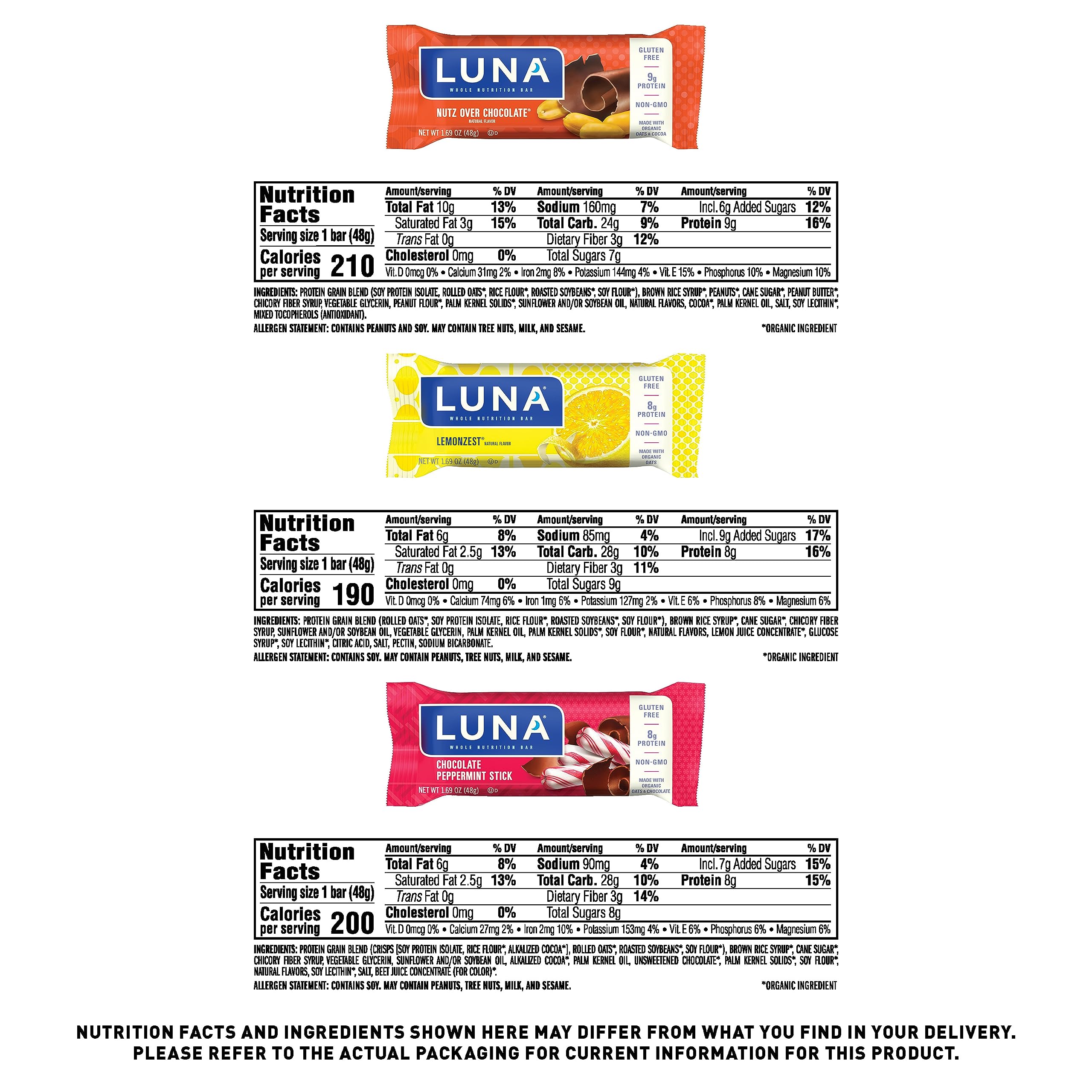 Luna Bar individually wrapped for quick, on-the-go meals.
