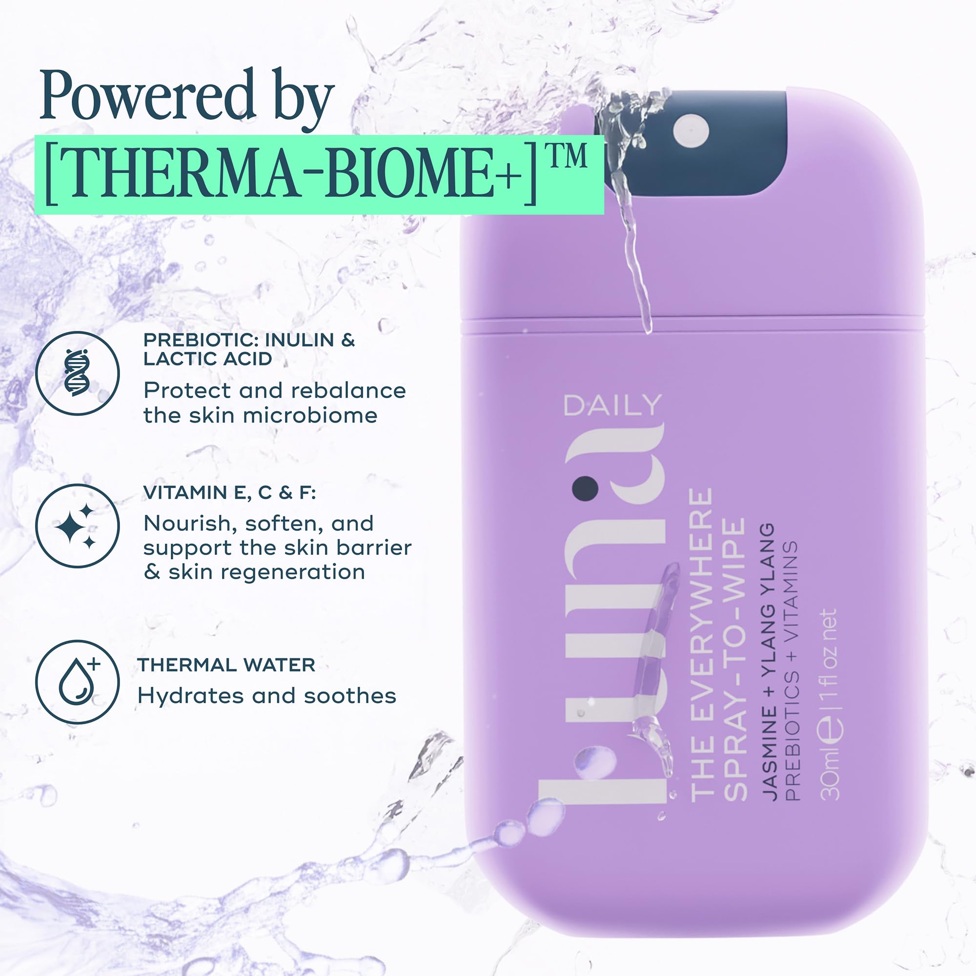 Luna Daily Mini eco-friendly wipes concept via spray.