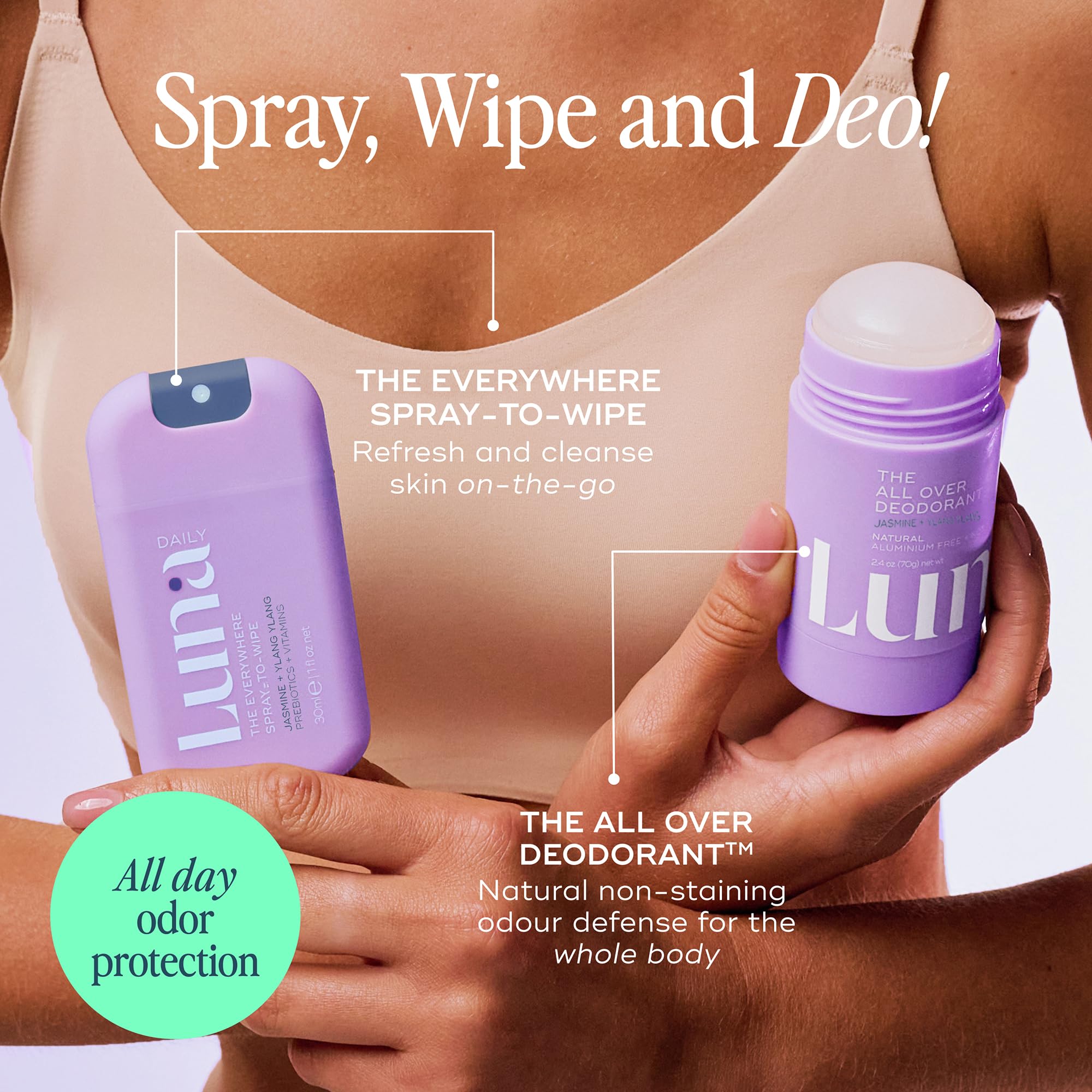 Luna Daily Mini hydrating skin after spray in daily routine.
