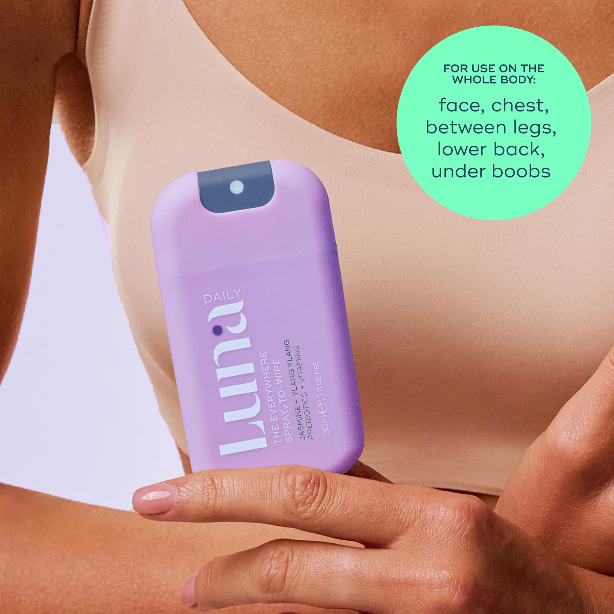 Luna Daily Mini intimate-area use showing safe application.
