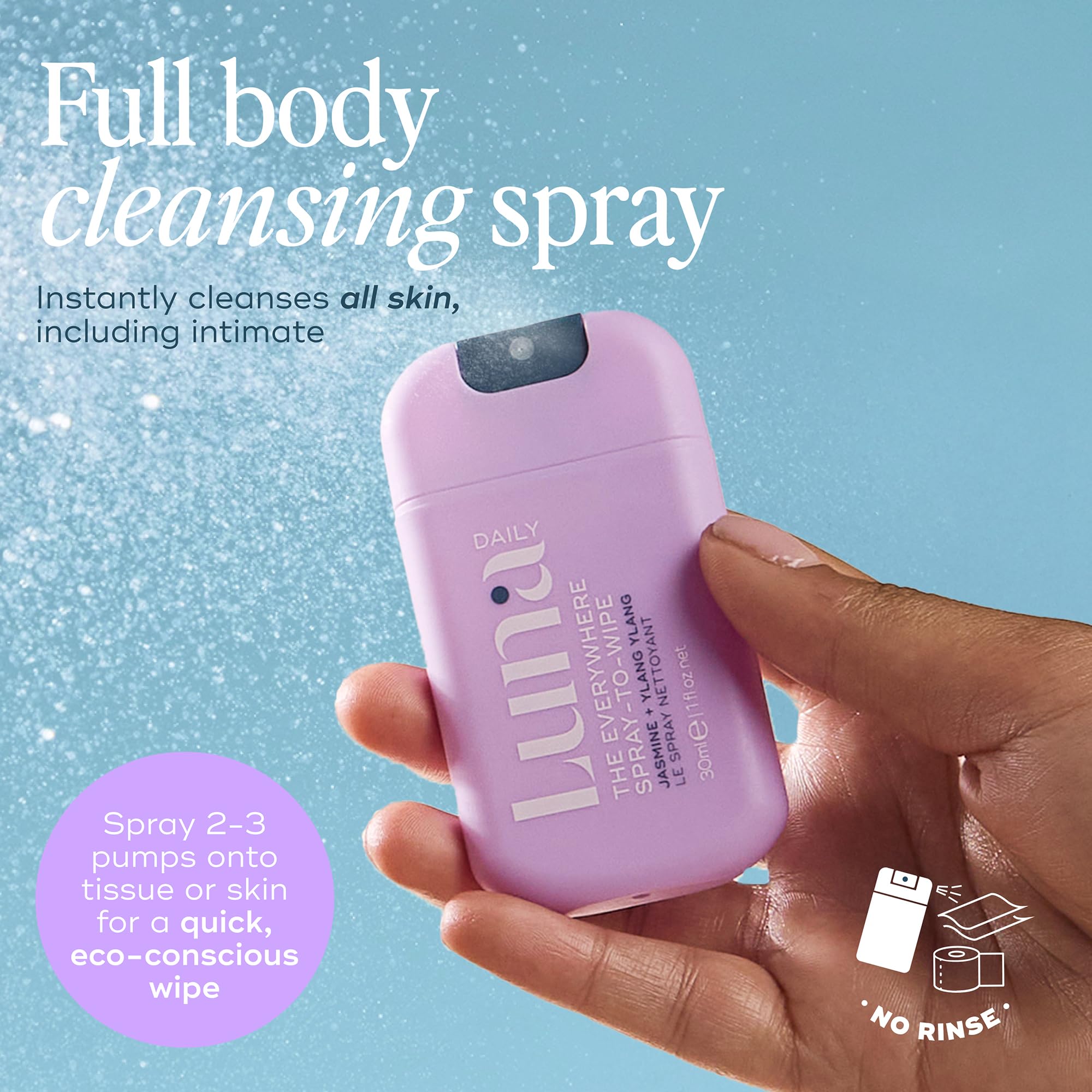 Luna Daily Mini jasmine-ylang scent suggests fresh aroma.