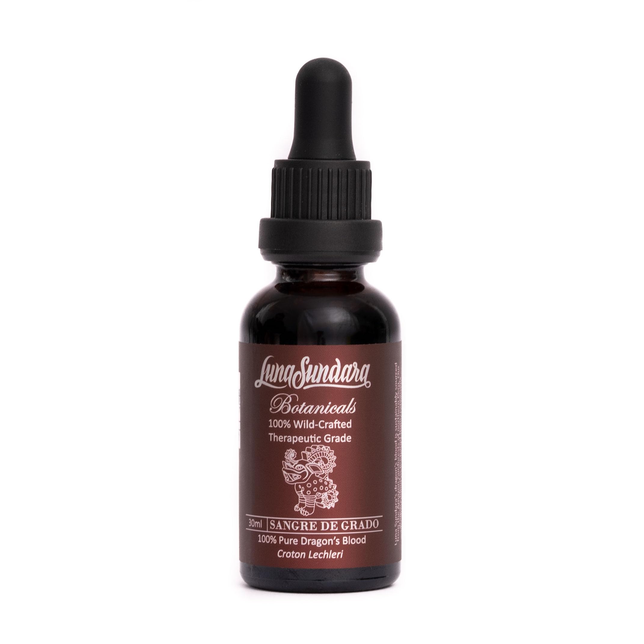 Luna Sundara Dragon's Blood resin bottle ready for DIY skincare and crafts.