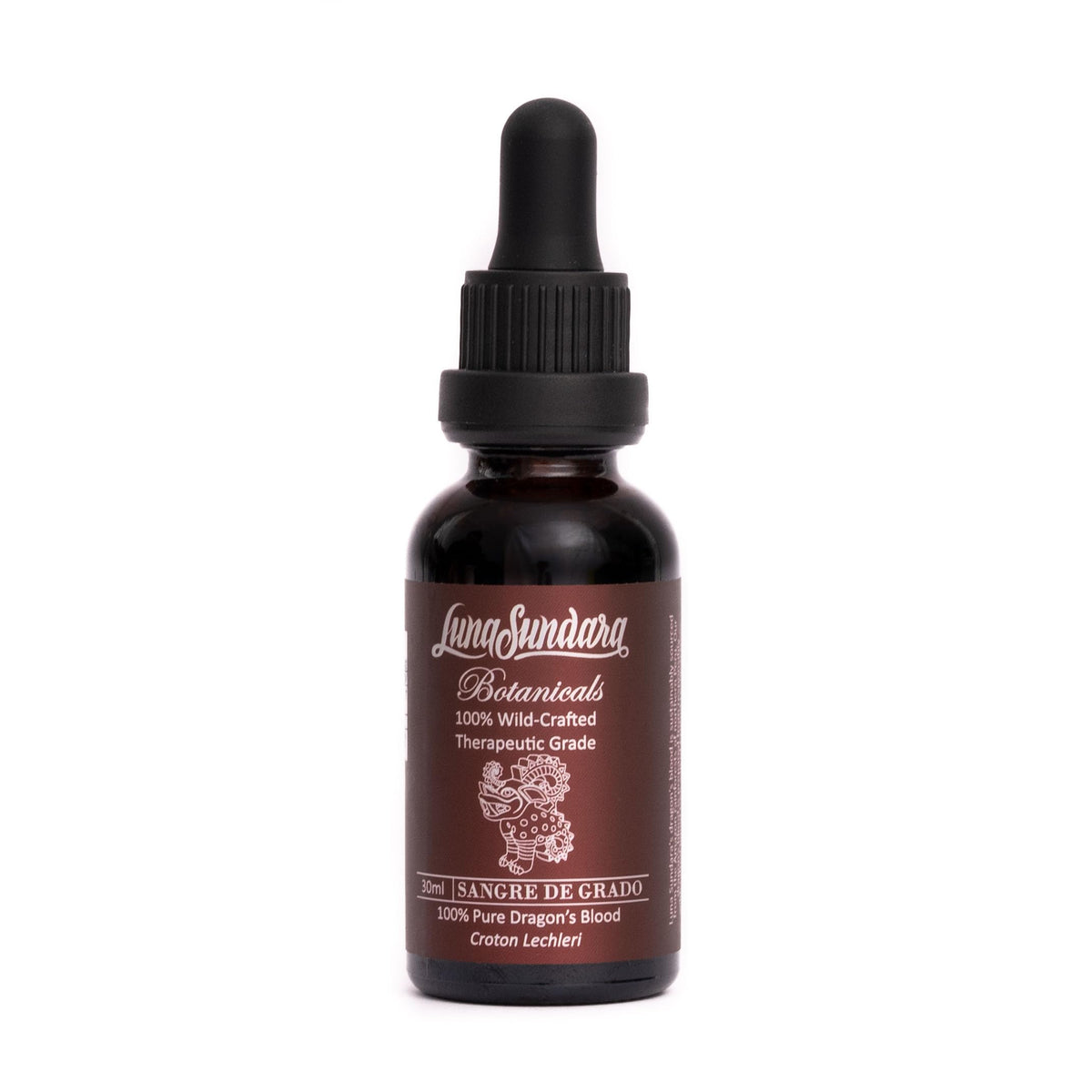 Luna Sundara Dragon's Blood resin bottle ready for DIY skincare and crafts.
