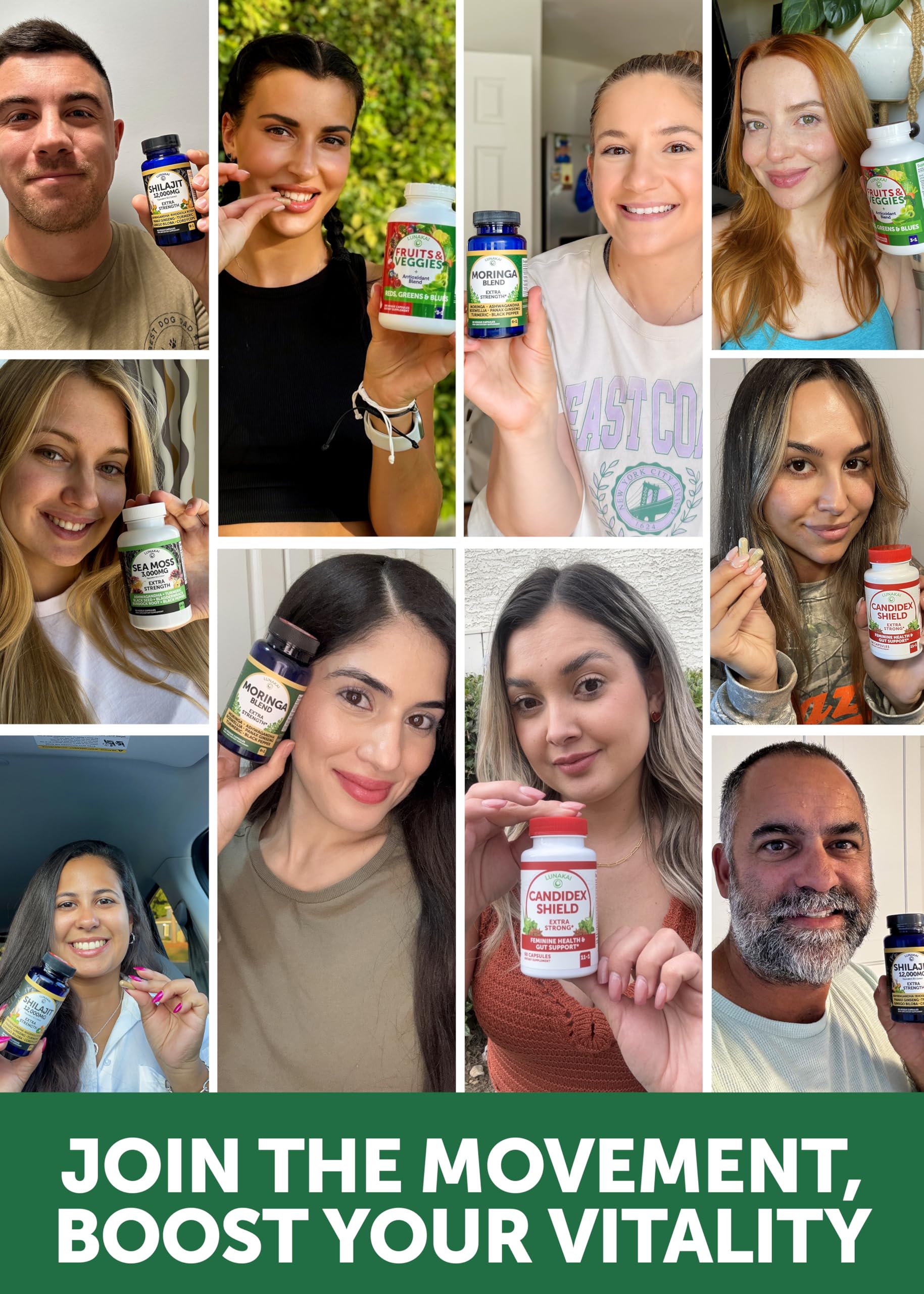 Lunakai Energy and vitality image shows ginseng and adaptogens without caffeine