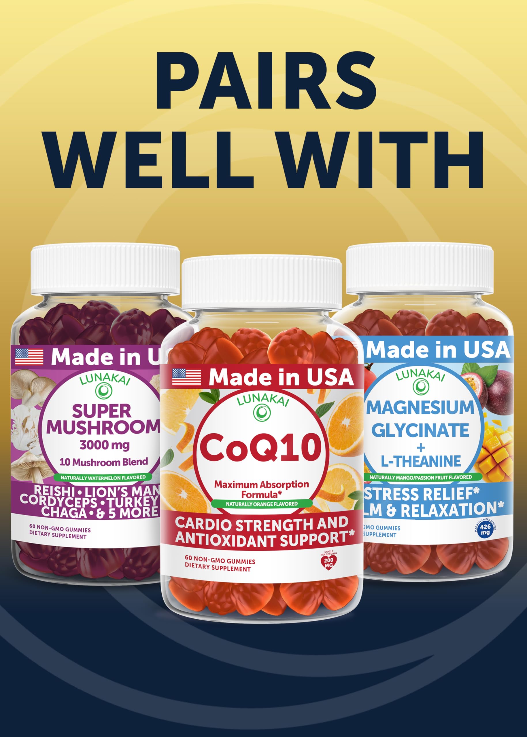 Lunakai nattokinase USA-made facility badge on packaging.