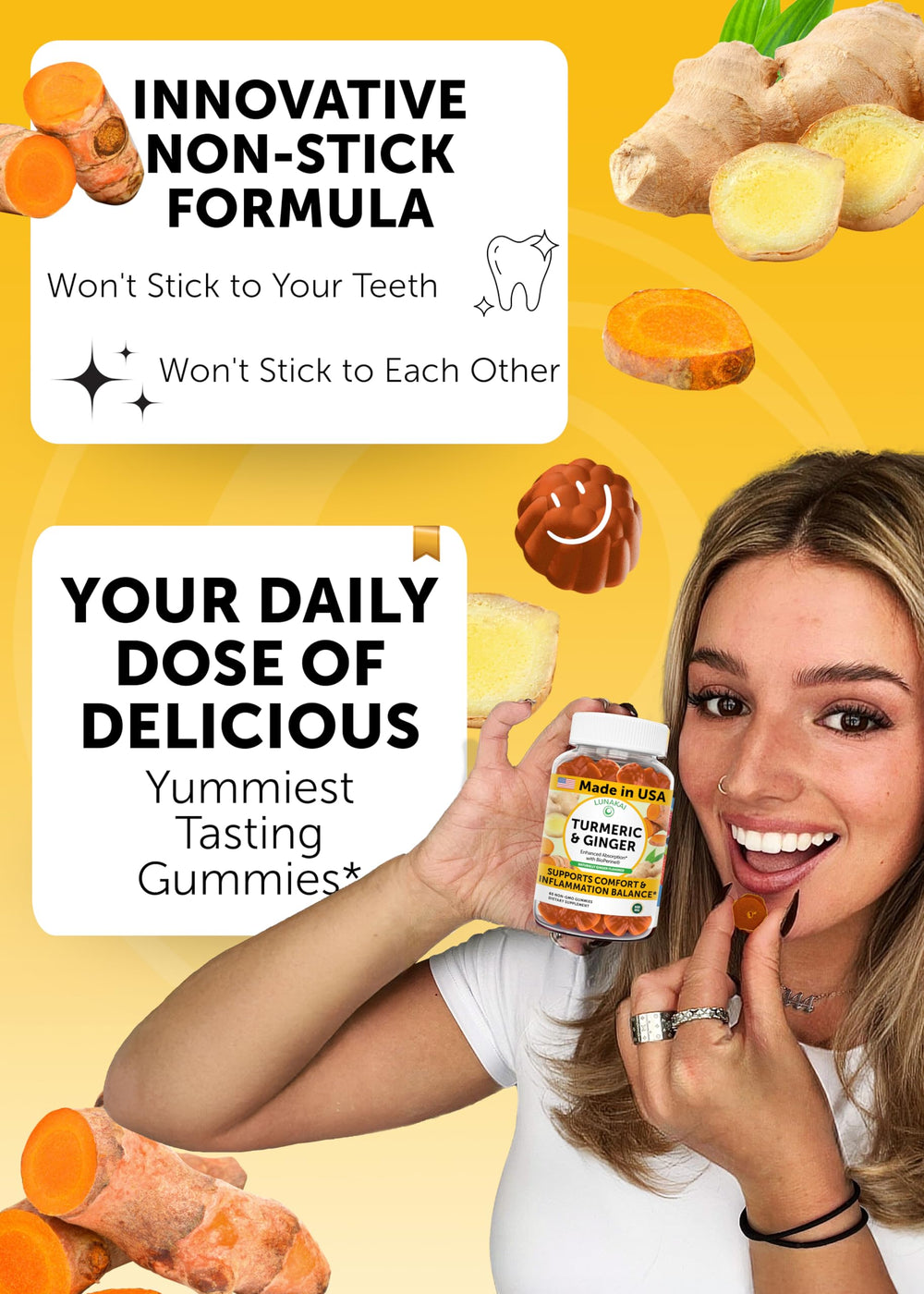 Lunakai label closeup showcases clean ingredients and BioPerine for better nutrient uptake