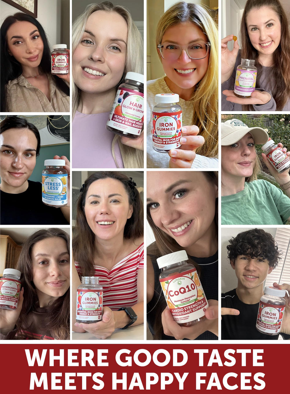 Lunakai USA made label on vegan iron gummies bottle