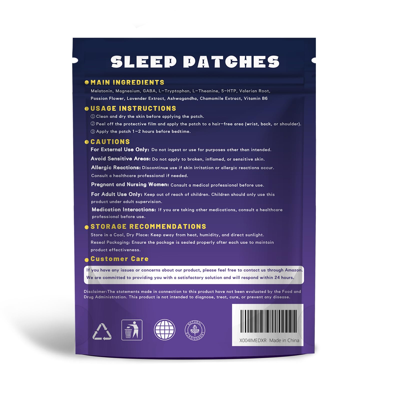 Lunalex sleep patches packaging for easy storage and portability.