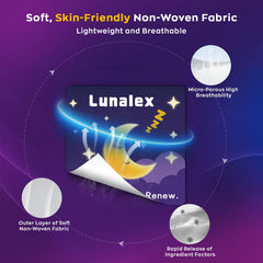 Lunalex sleep patch worn on the chest for steady release through the night.