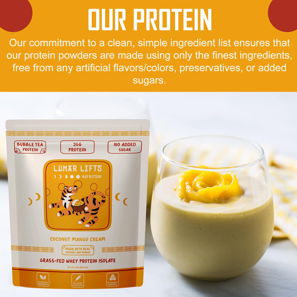 Lunar Lifts Coconut Mango Cream post-workout shake supports recovery and energy