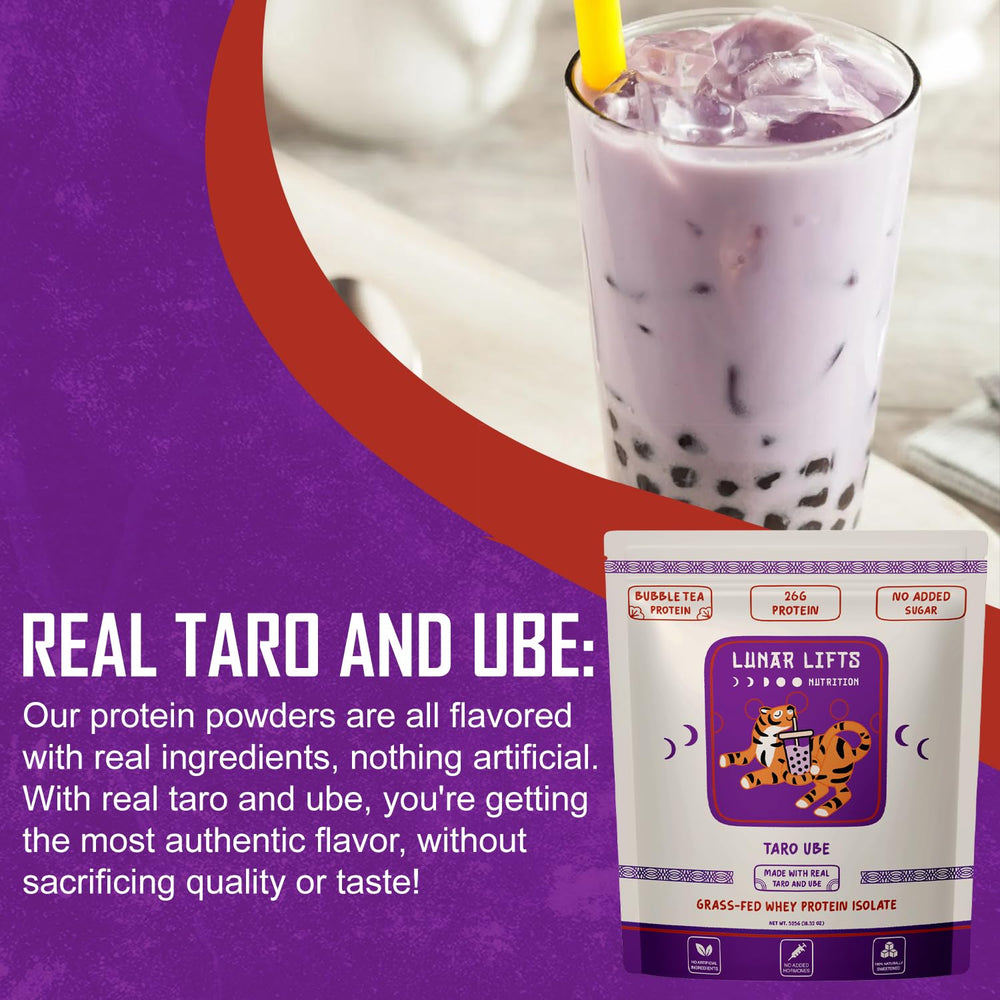 Lunar Lifts nutrition grass-fed whey isolate bottle against energy-boosting backdrop
