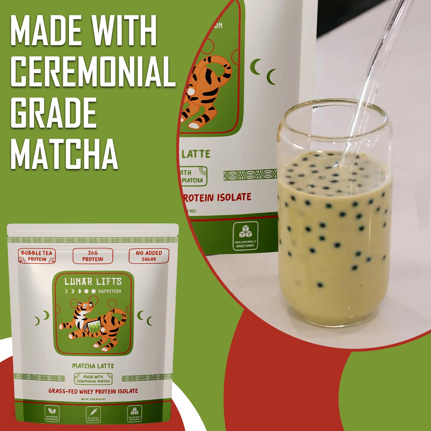 Lunar Lifts ceremonial-grade matcha tin conveys premium quality and authentic flavor