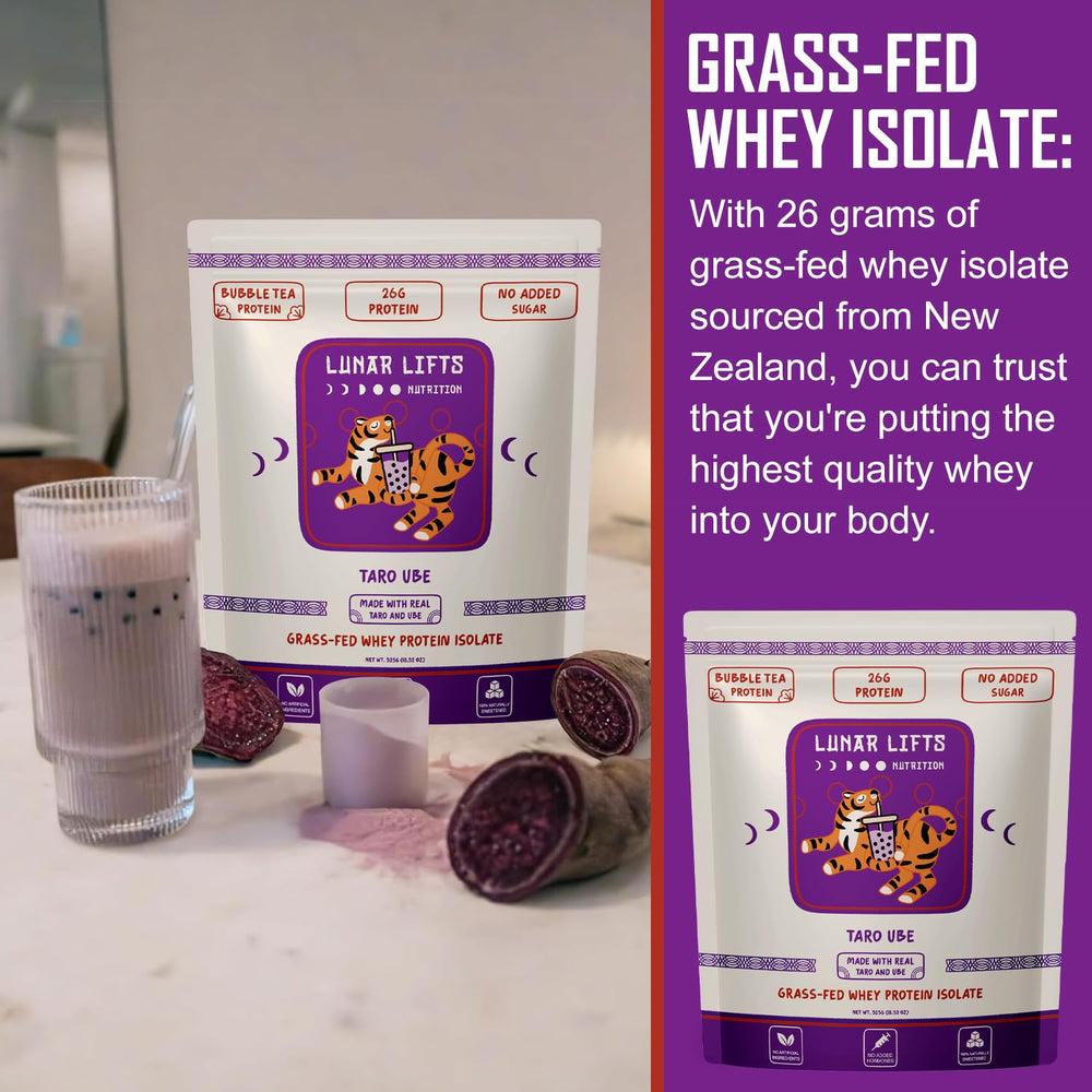 Lunar Lifts taro-ube ready-to-make shake featuring real taro and ube