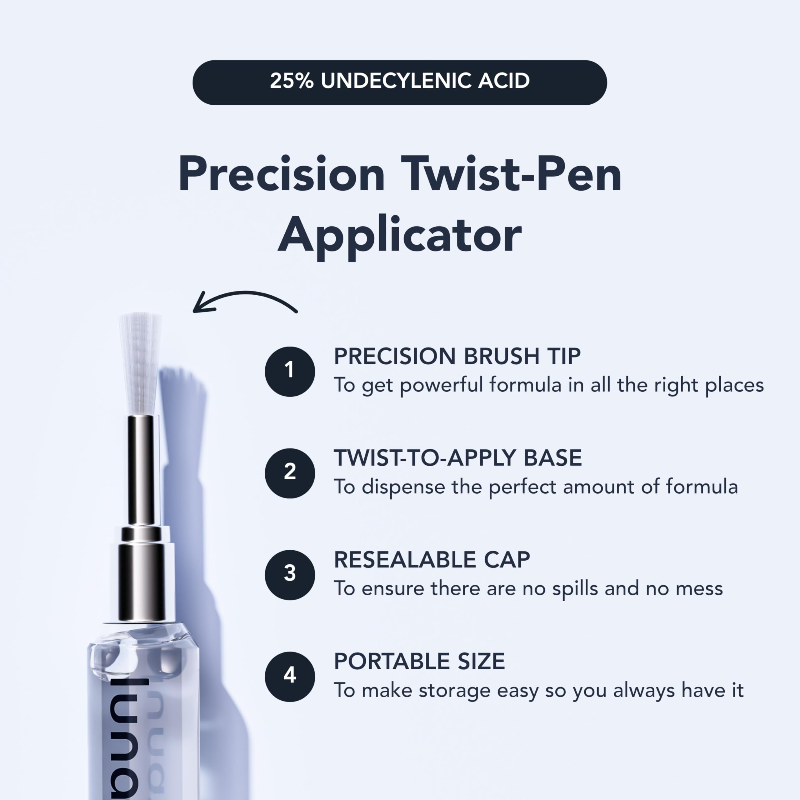 Lunavia Antifungal Pen precision-application on skin for targeted care.