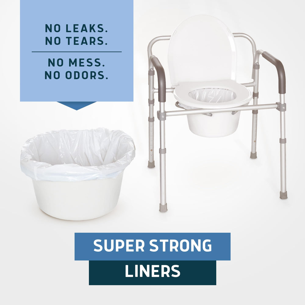 Lunderg Commode Liners suitable for home, clinic, or camping use