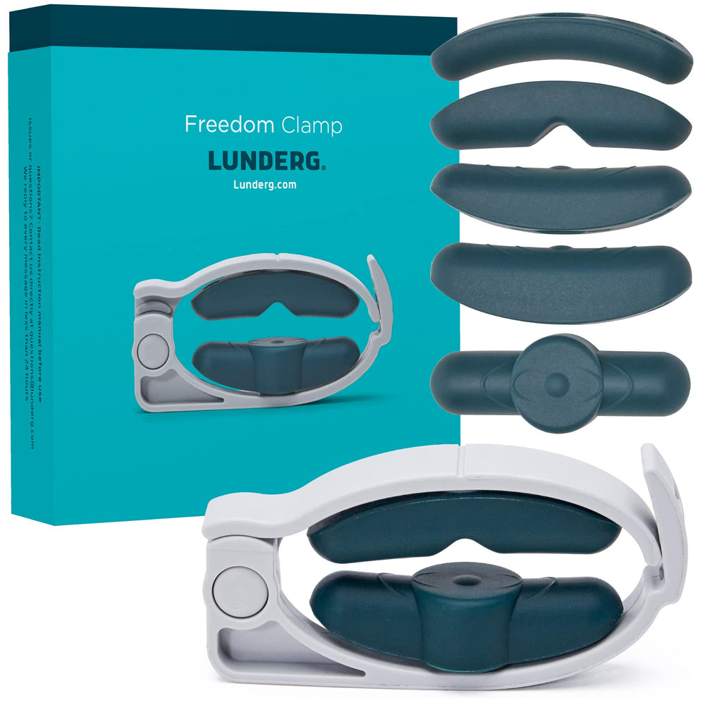 Lunderg Freedom Clamp front view showing compact discreet wear under clothing
