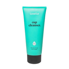 Lunette Cup Cleanser bottle with a squeaky-clean silicone cup surface for effective cleaning.